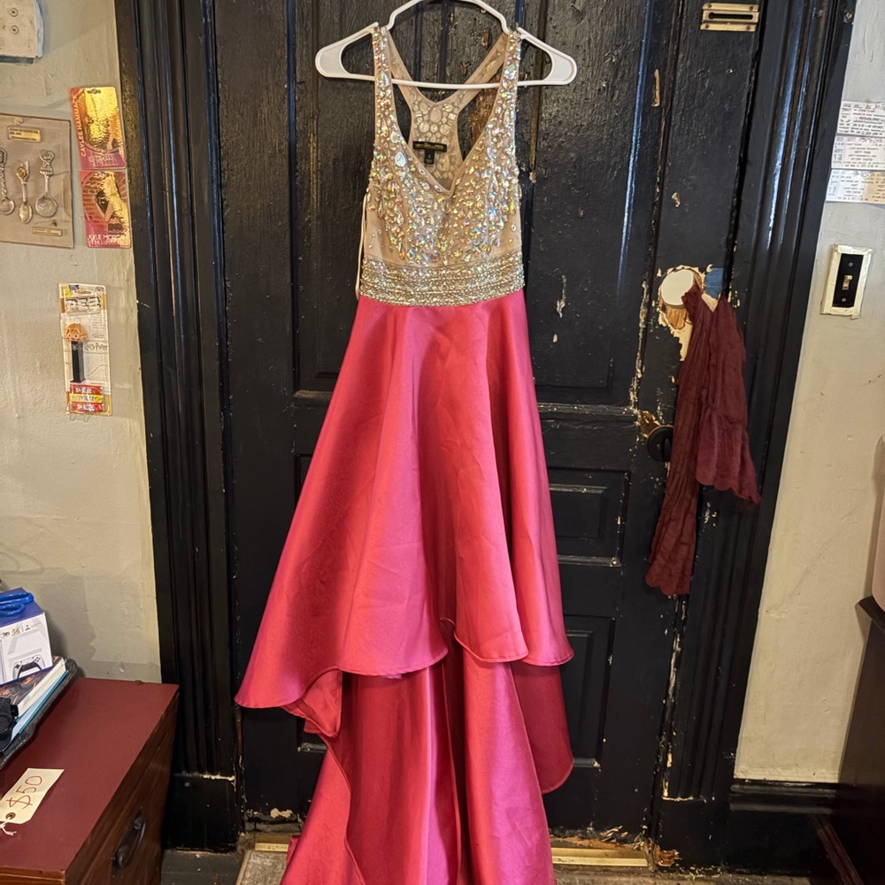 TLC Sparkling Gold and Pink Formal Dress